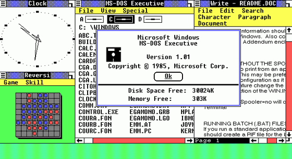 Так выглядела Windows 1.0