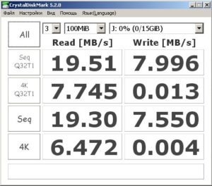 Crystaldiskmark как пользоваться для флешки