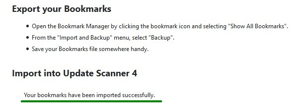 Firefox 57: как вернуть список закладок Update Scanner